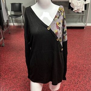 Stylish Black and Multicolor Women's Top